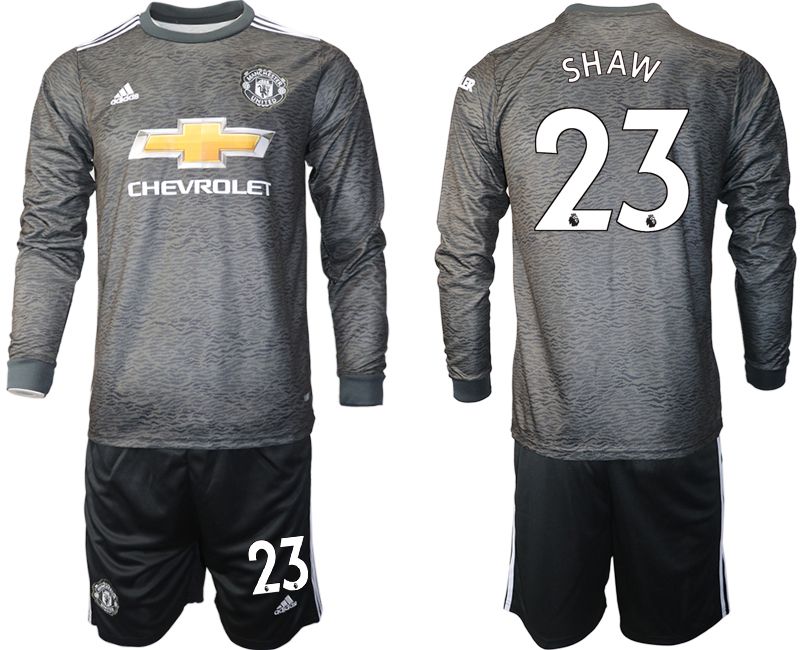 Men 2020-2021 club Manchester united away long sleeve #23 black Soccer Jerseys